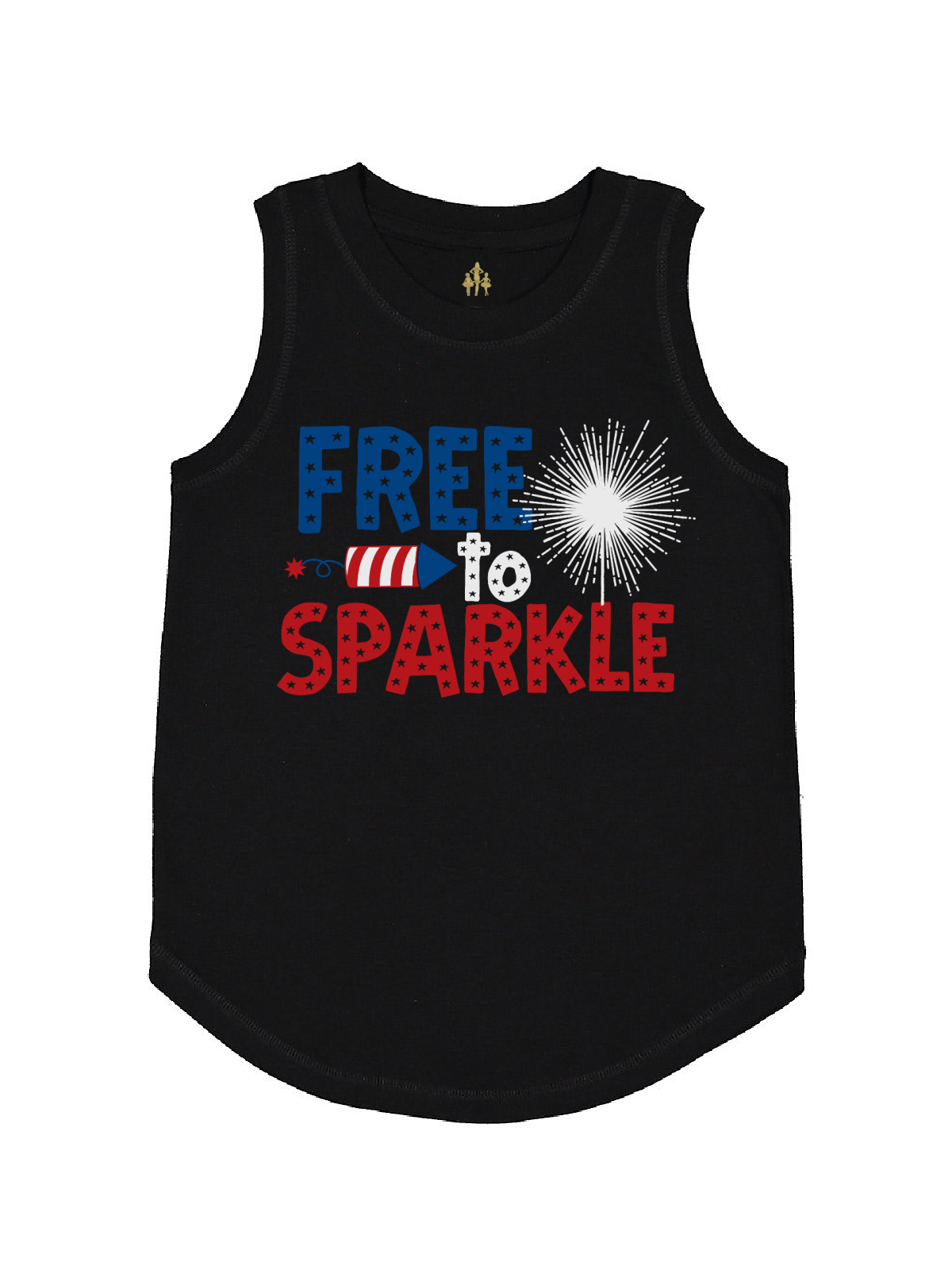 Free to Sparkle Kids Tank in White