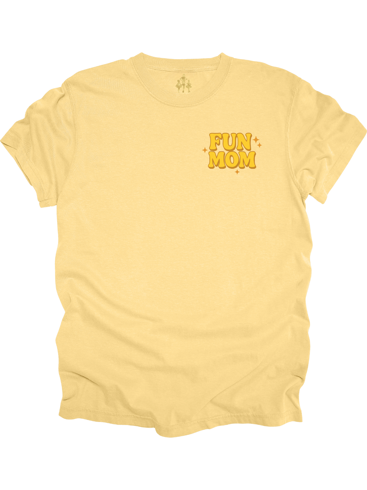 Fun Mom yellow t-shirt for moms with retro font design