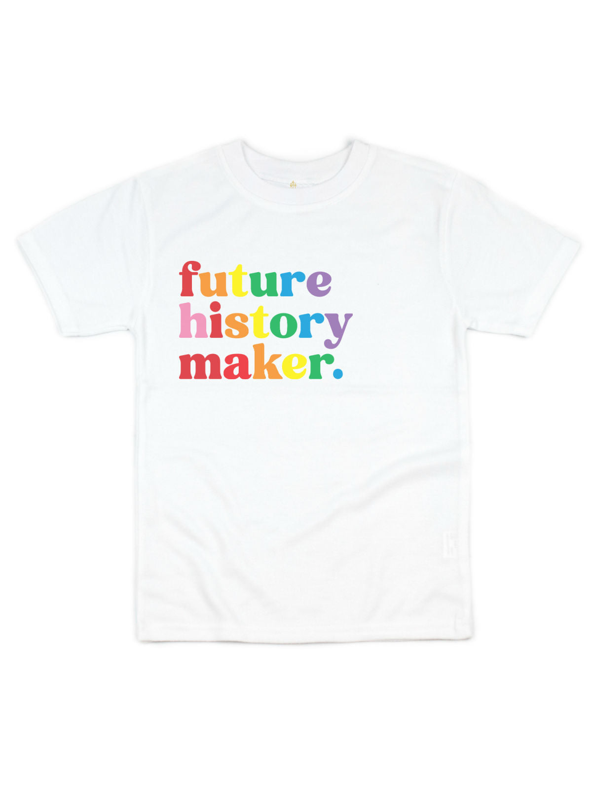 Future History Maker tank top for kids with multicolored lettering