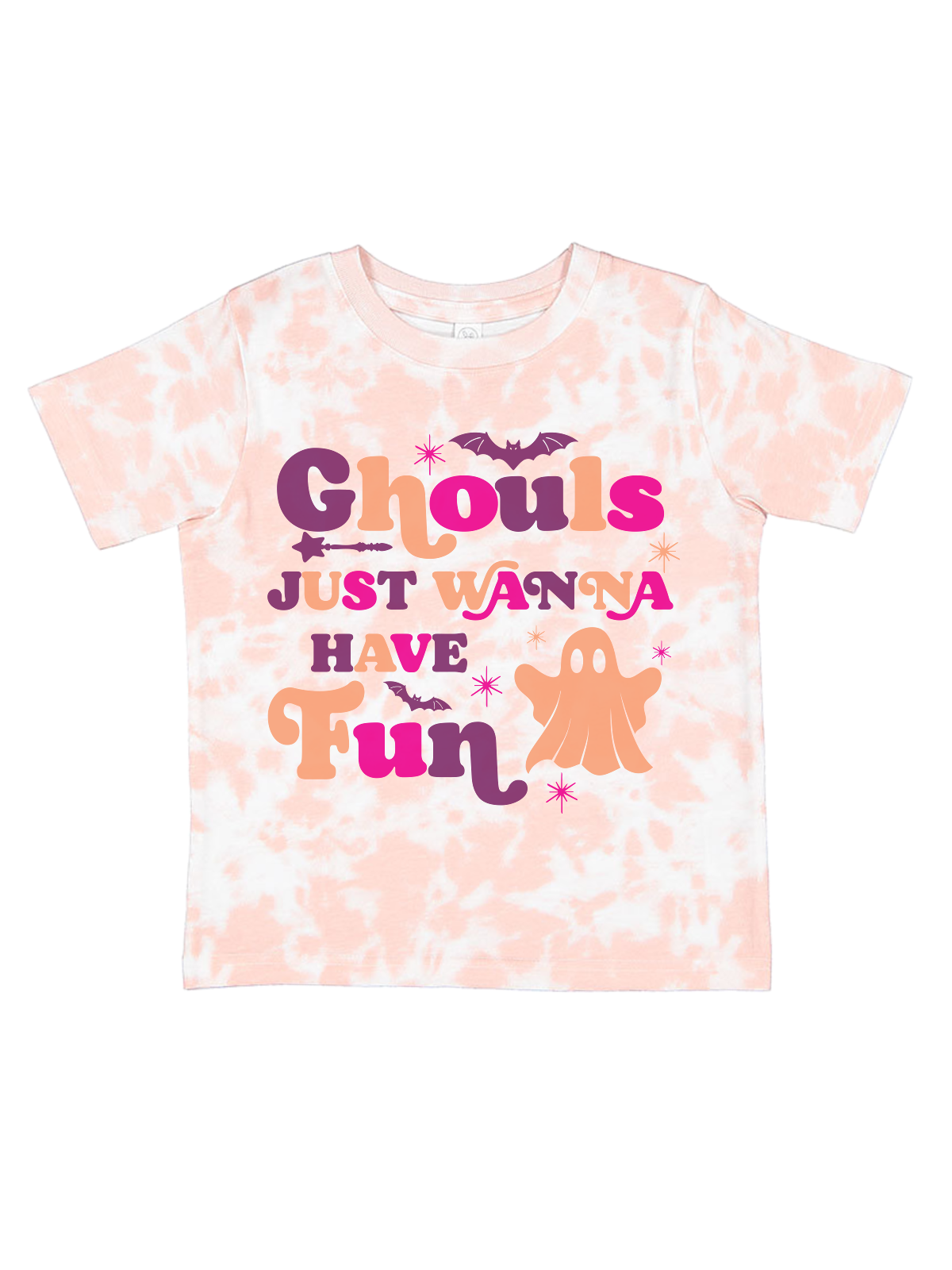 Ghouls Just Wanna Have Fun Tie Dye Halloween Shirt in Rose