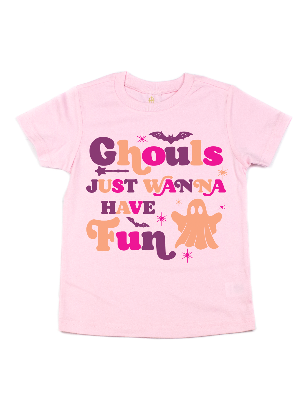 Ghouls Just Wanna Have Fun Girls Halloween Shirt in Pink