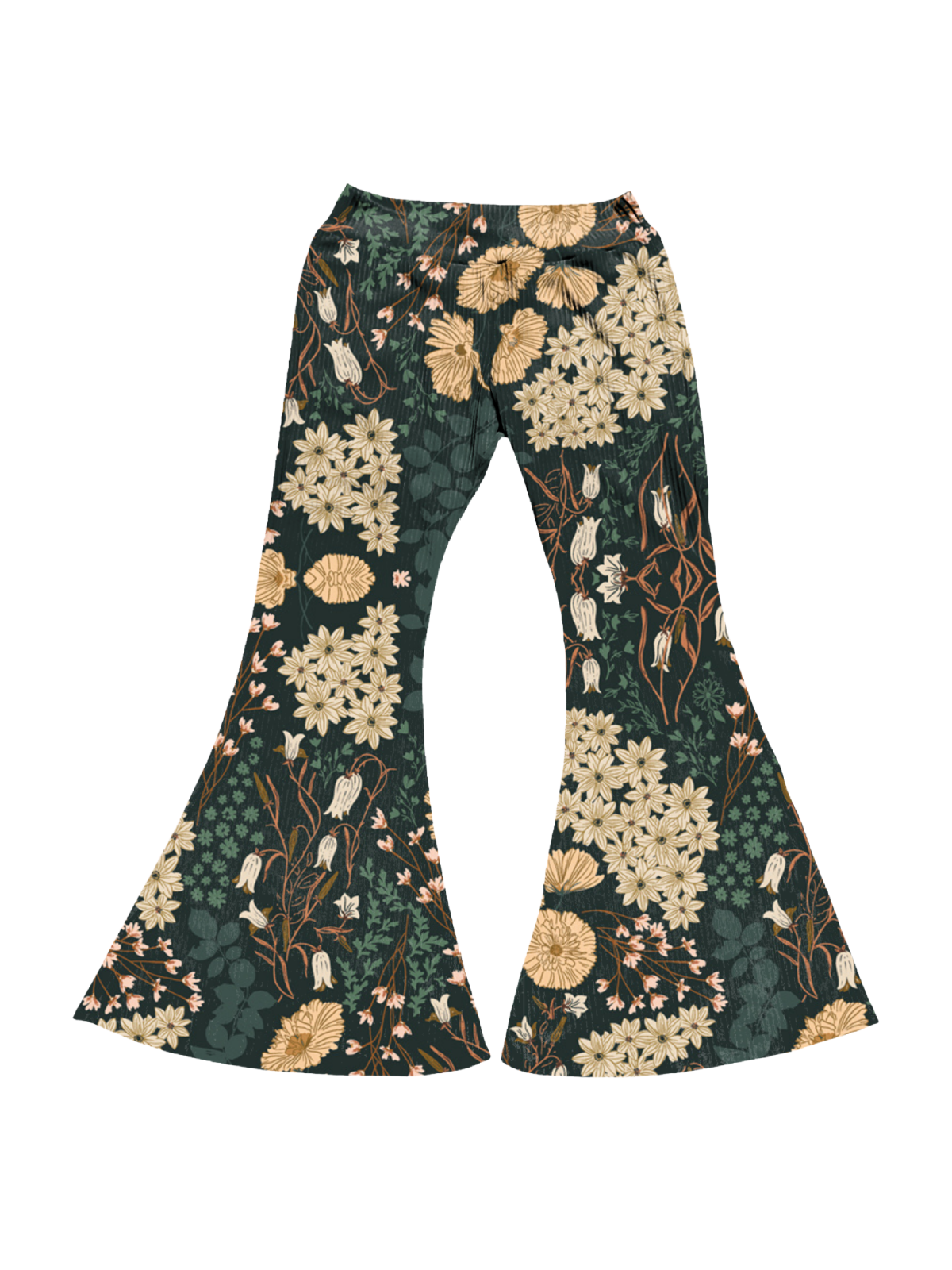 Girls Fall Bell Bottoms Flare Pants in a Blooming Fields Floral Print