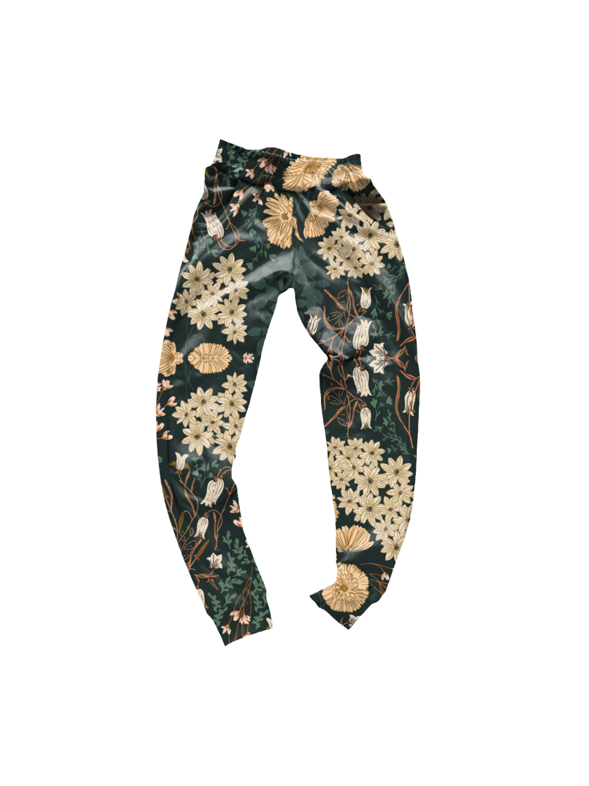 Girls Fall Joggers Pants in Fall Blooming Floral Print