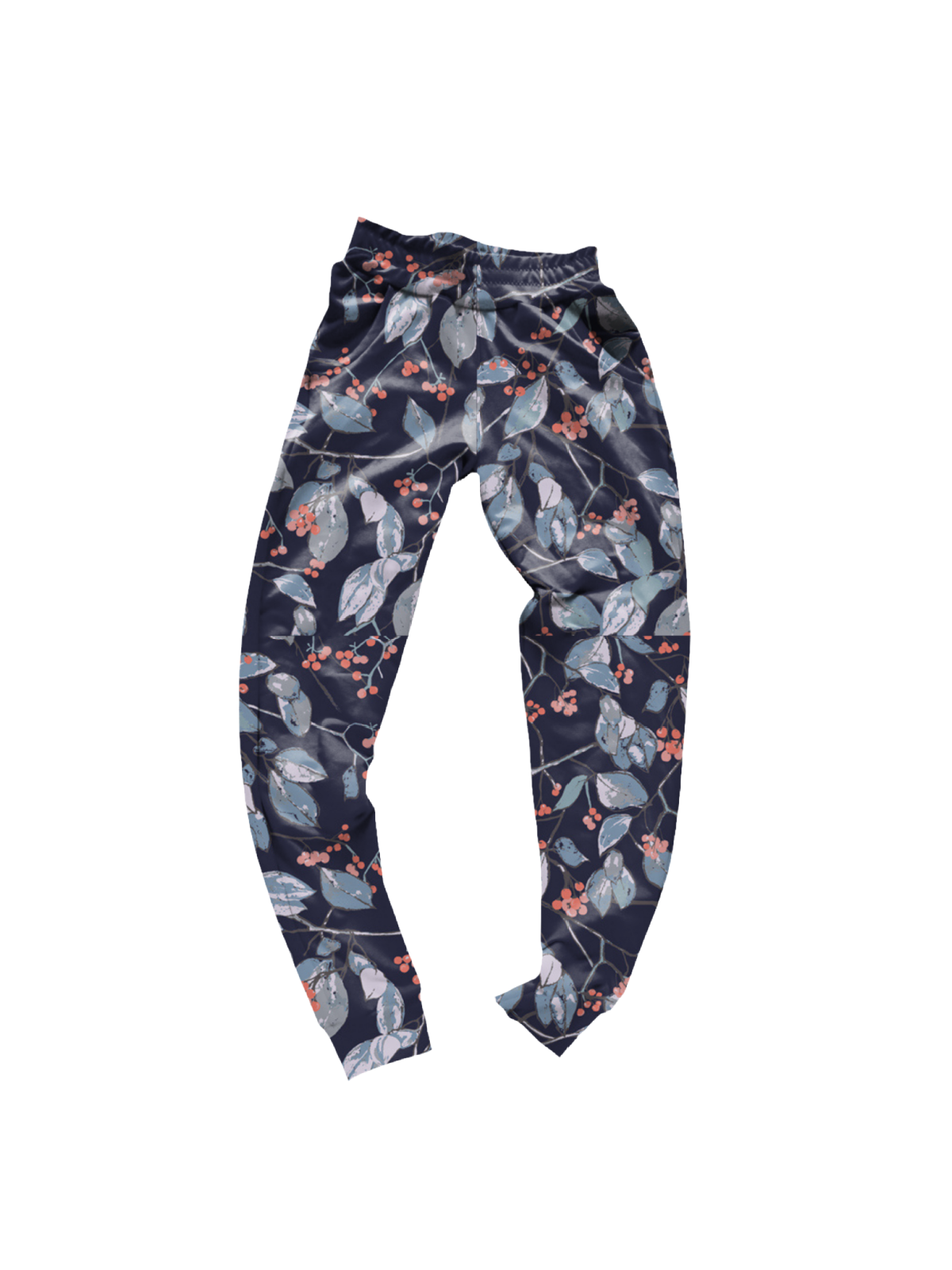 Girls Fall Joggers Pants in Serein Blue Floral Print