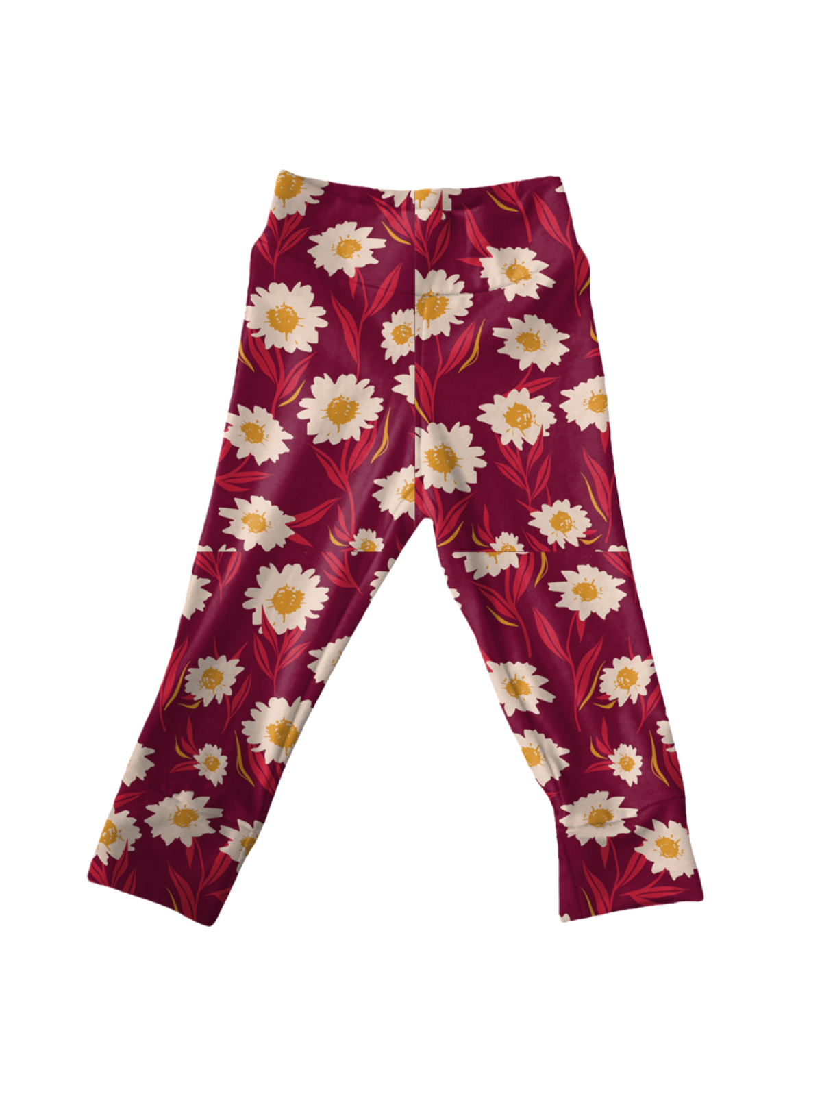 Girls Fall Leggings in Cherry Daisies Floral Print