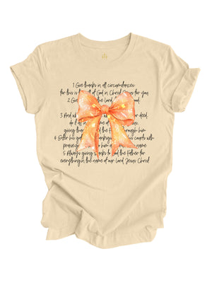 Give Thanks in All Women's Thanksgiving Shirt in Natural