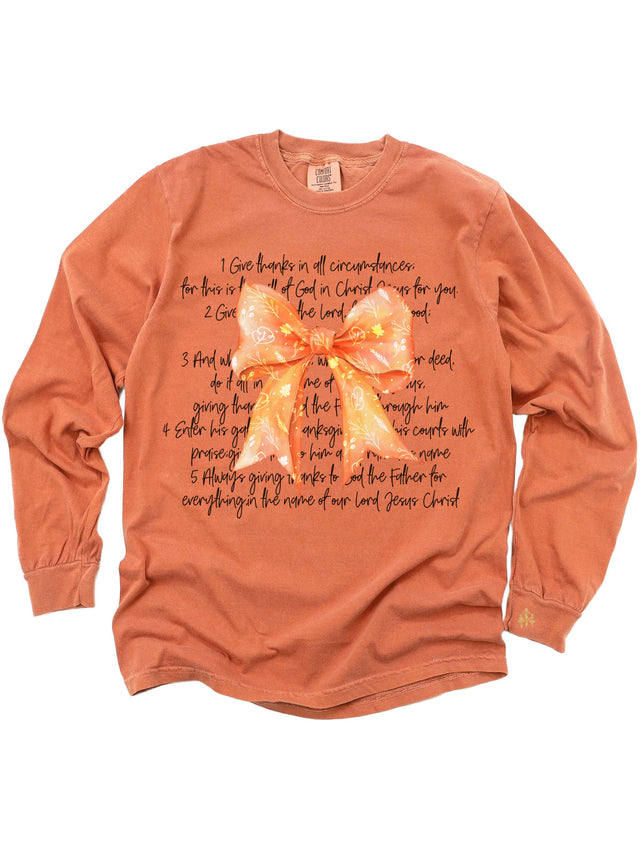 Give Thanks in All Women's Thanksgiving Shirt - Long Sleeve