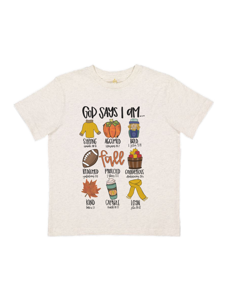 God Says I am Strong Accepted Handsome Bold Capable Protected Kind Loyal Kids tee God Says I am Strong Accepted Handsome Bold Capable Protected Kind Loyal Kids tee