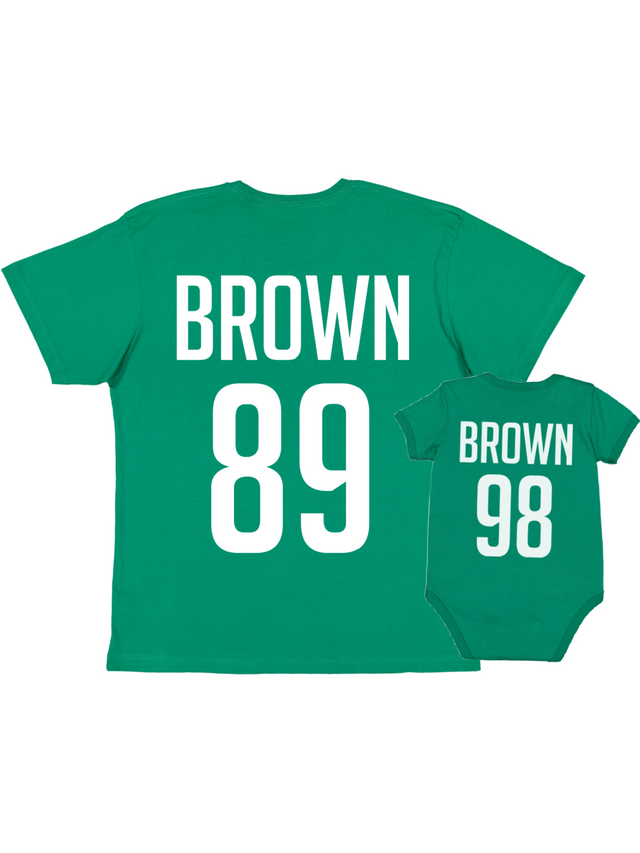 Daddy + Me Matching Jersey Shirts - Kelly Green