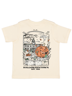 Halloween Town Kids Halloween Shirt in Tan, Back