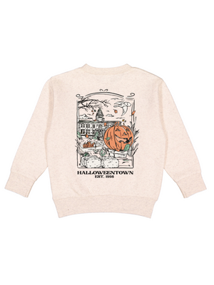 Halloween Town University Kids Halloween Sweatshirt in Natural, Back