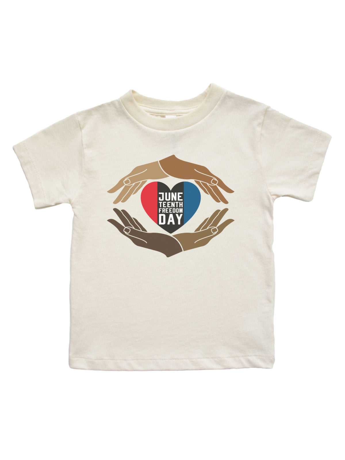 Hands of Juneteenth Freedom Day Kids Shirt in Natural