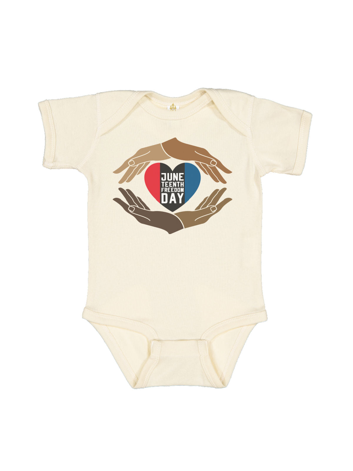 Hands of Juneteenth Freedom Day Natural Baby Bodysuit