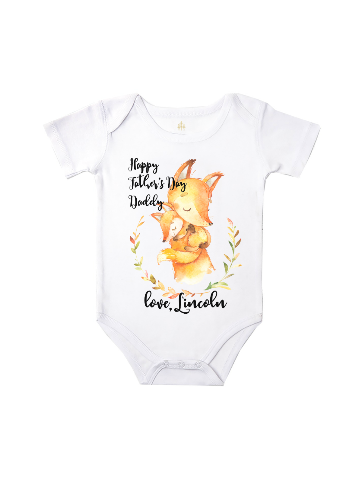 Happy Father's Day Baby Bodysuit in White