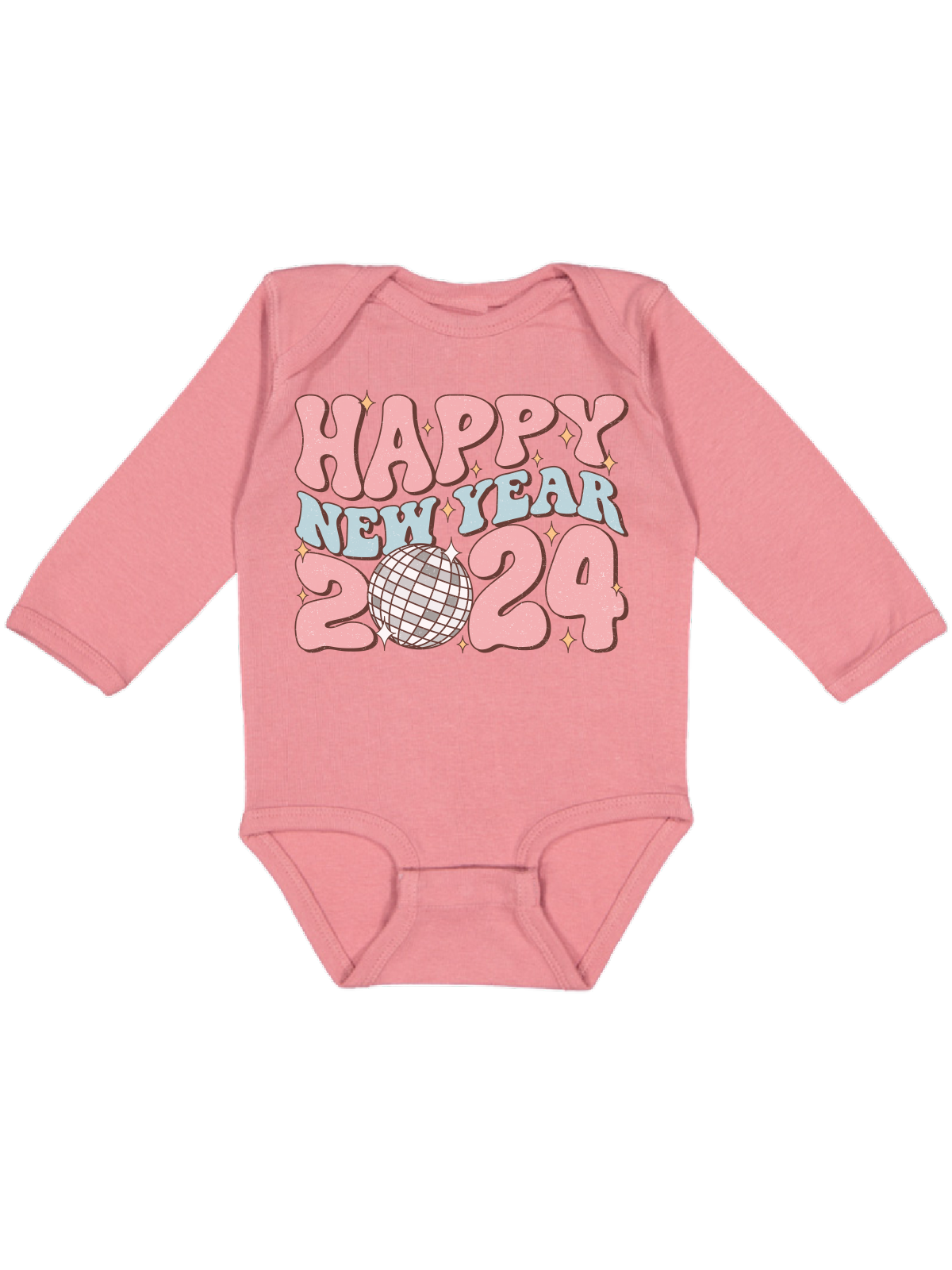 Happy New Year 2024 Long Sleeve Baby One Piece