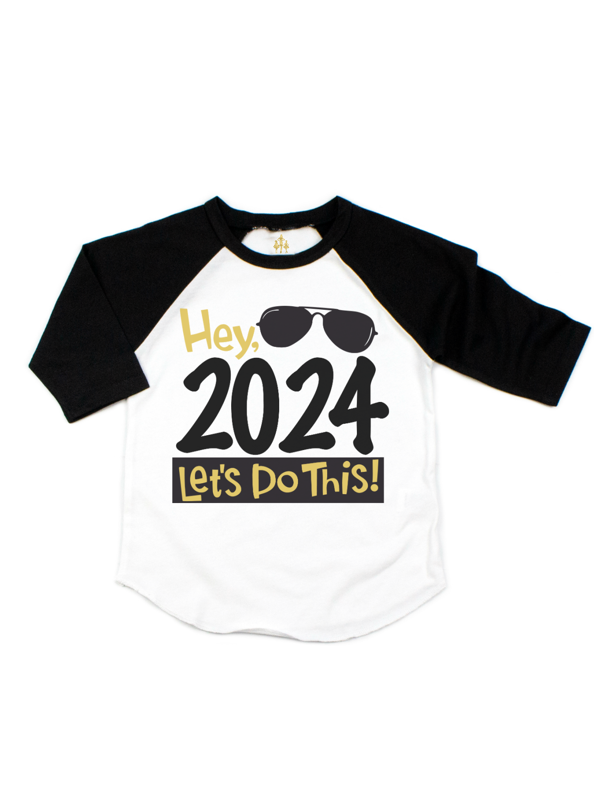 Hey 2024 Let's Do This Kids New Year Raglan Shirt