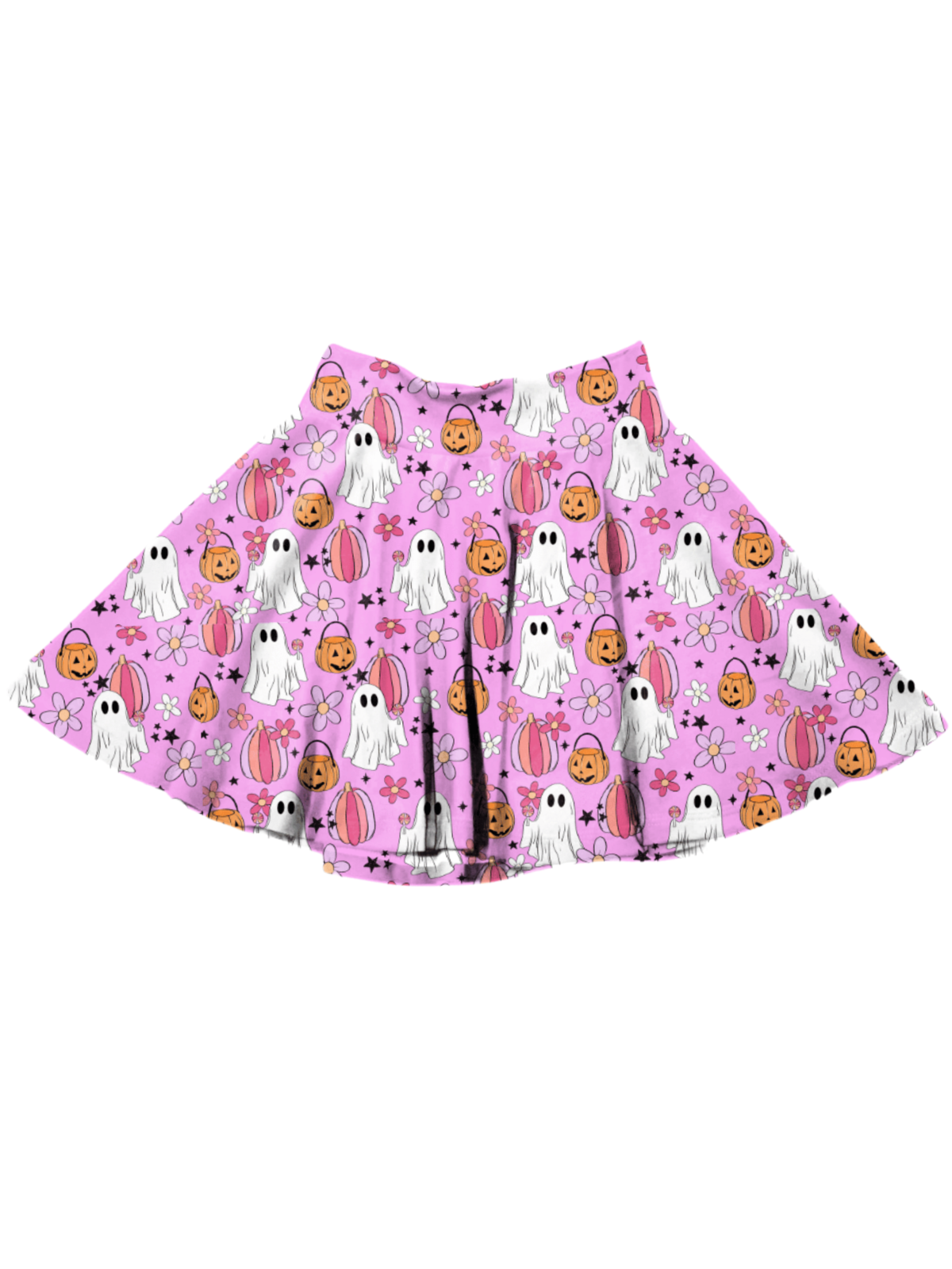 Girls Halloween Skater Skirt in Hippie Halloween