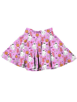 Girls Halloween Skater Skirt in Hippie Halloween