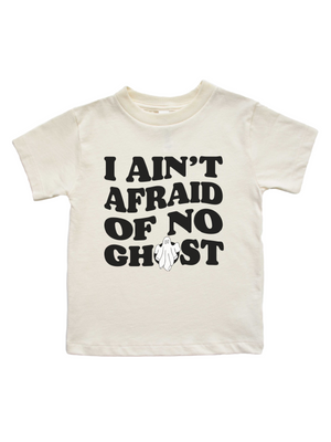 I Ain't Afraid of No Ghost Kids Halloween Shirt in Natural