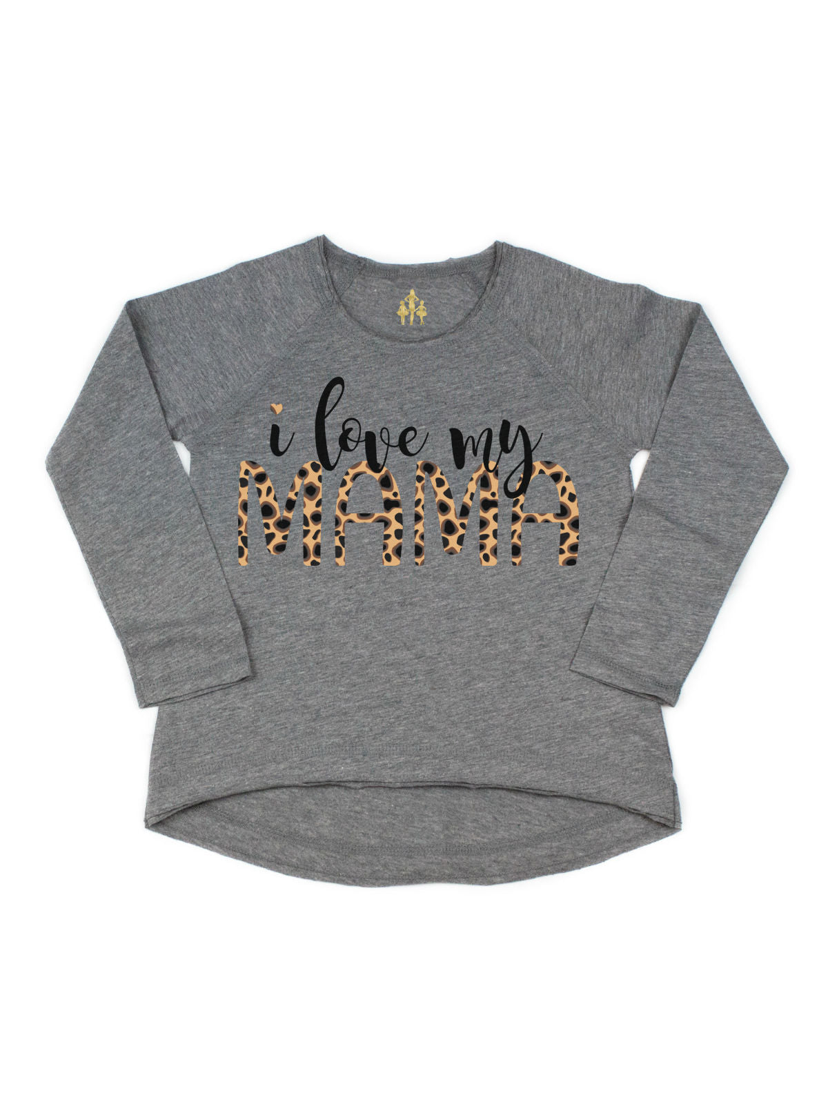 I Love My Mama Girls Leopard Long Sleeve Shirt