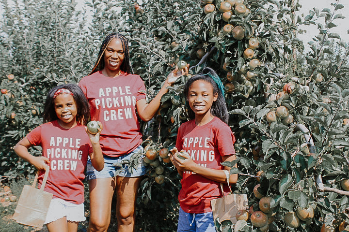 Matching Apple Picking Crew Mommy and Me Shirts