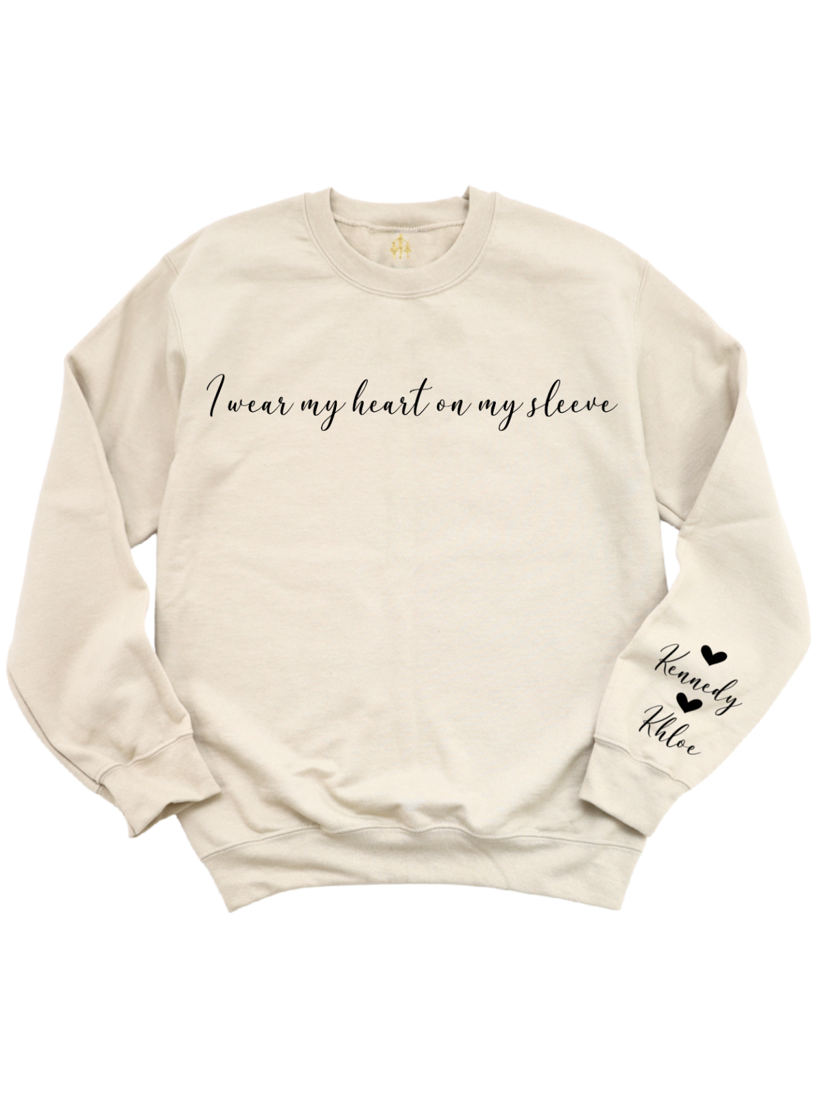 I Wear My Heart On My Sleeve Military Green Mom Sweatshirt