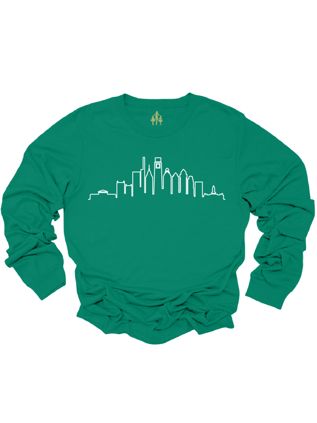 I'm not a regular mom I'm a Philly Mom Long Sleeve Kelly Green Shirt