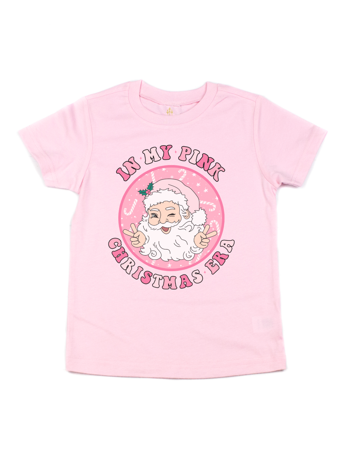 In My Pink Christmas Era Kids Santa Shirt