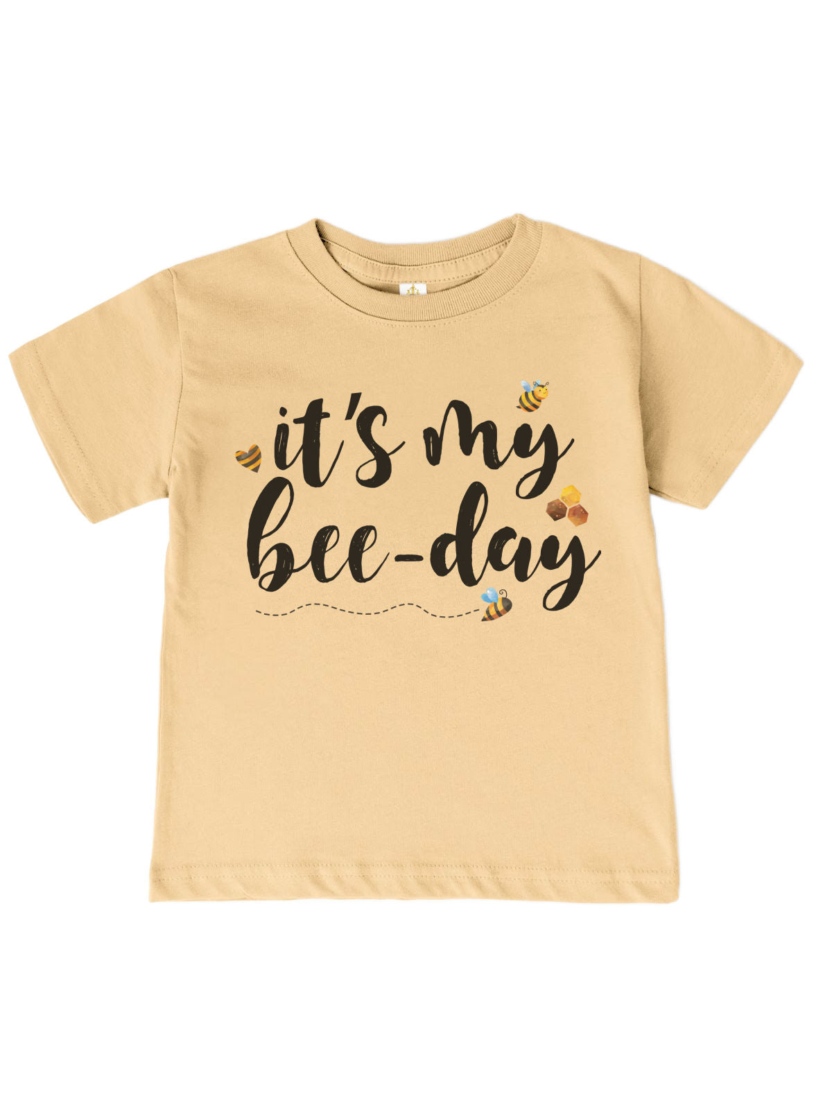 It’s My Bee-Day Bumble Bee Birthday Kids Shirt in Latte
