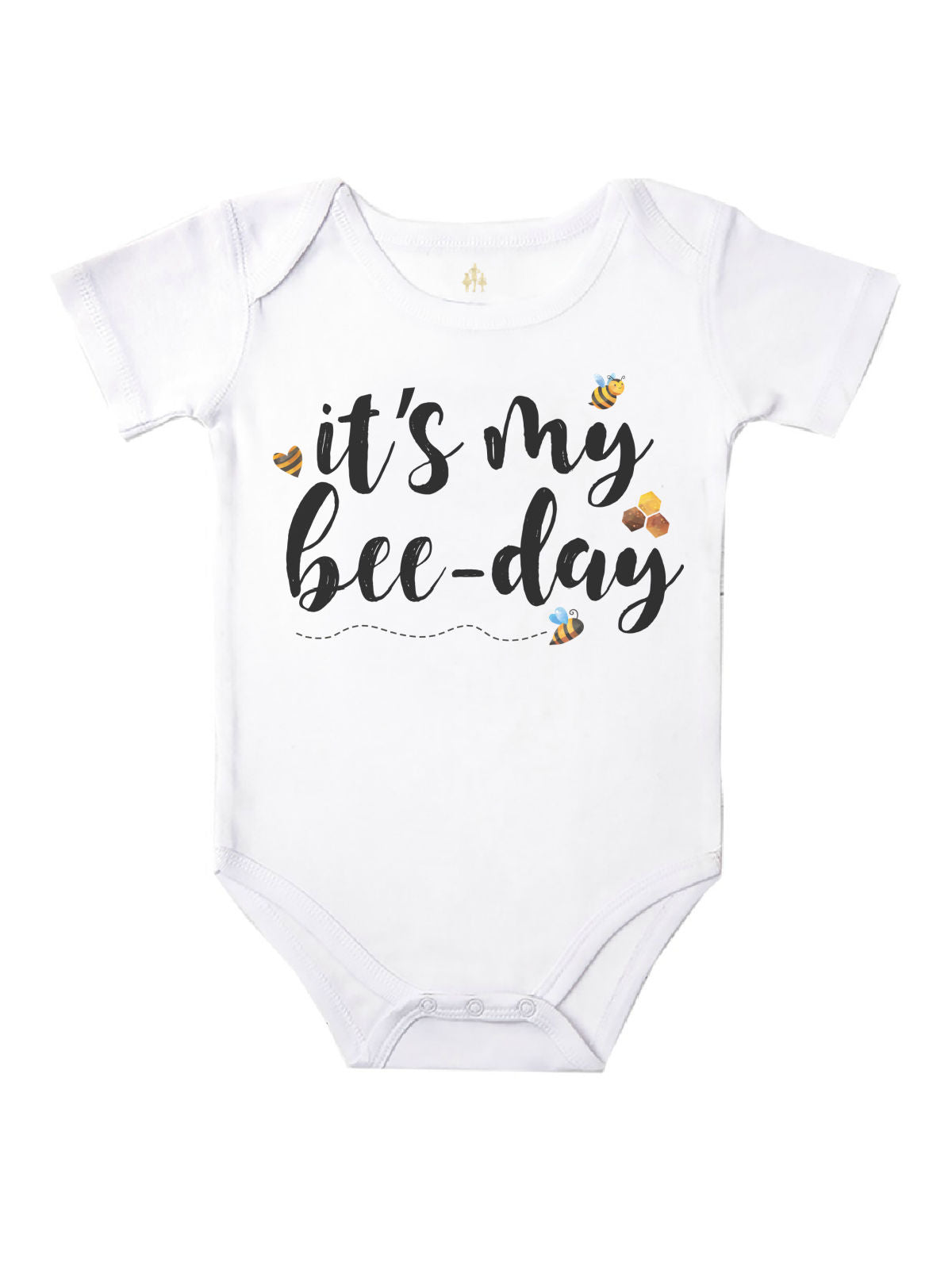 It’s My Bee-Day Bumble Bee Birthday Infant Bodysuit in White