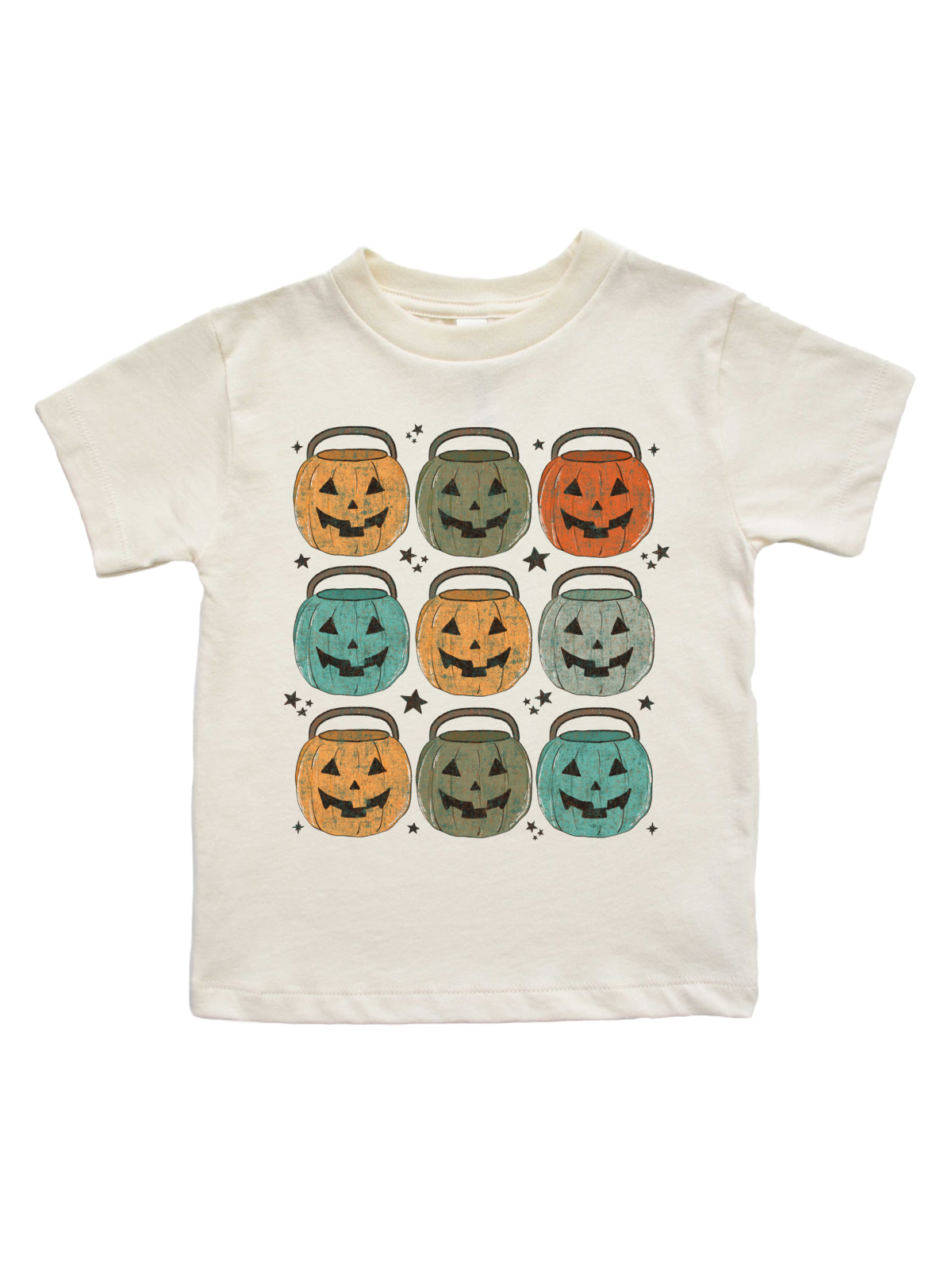 Jack-o-Lantern Candy Bucket Boys Halloween Shirt in Natural