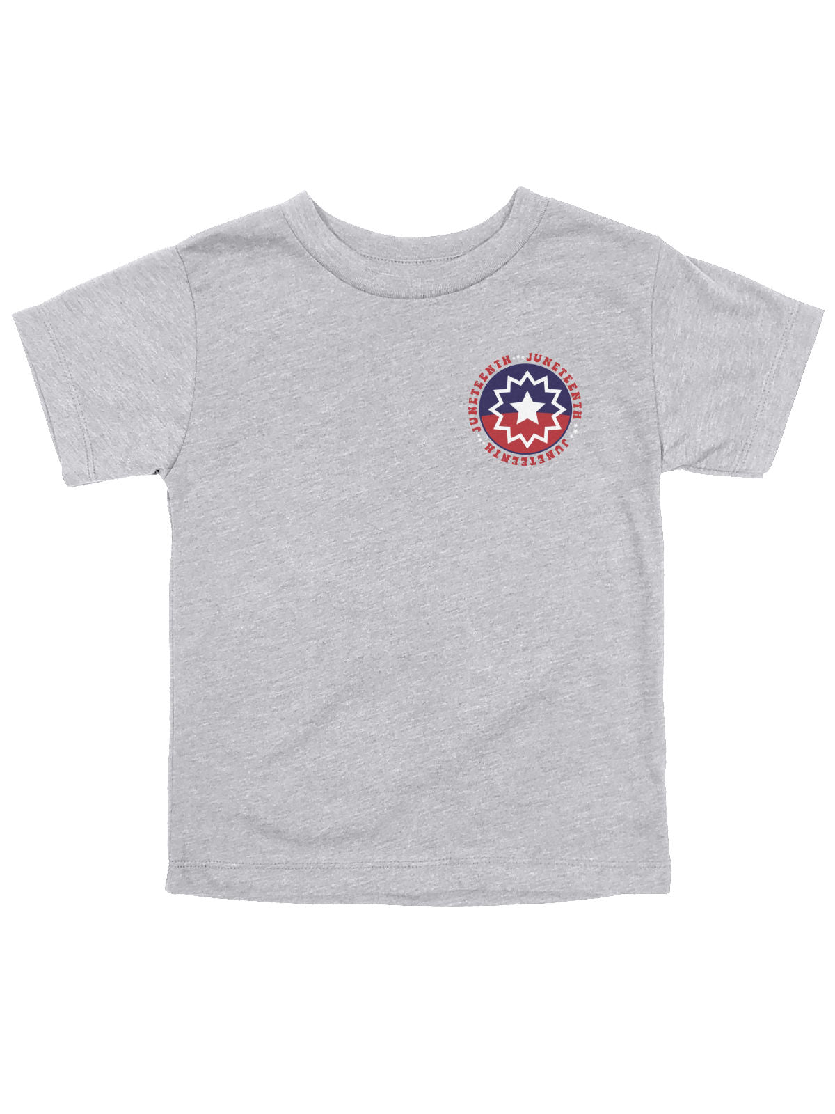 Kids Juneteenth flag shirt in heather gray