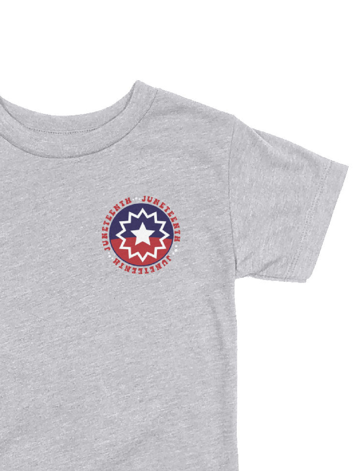 Kids Juneteenth flag shirt in heather gray