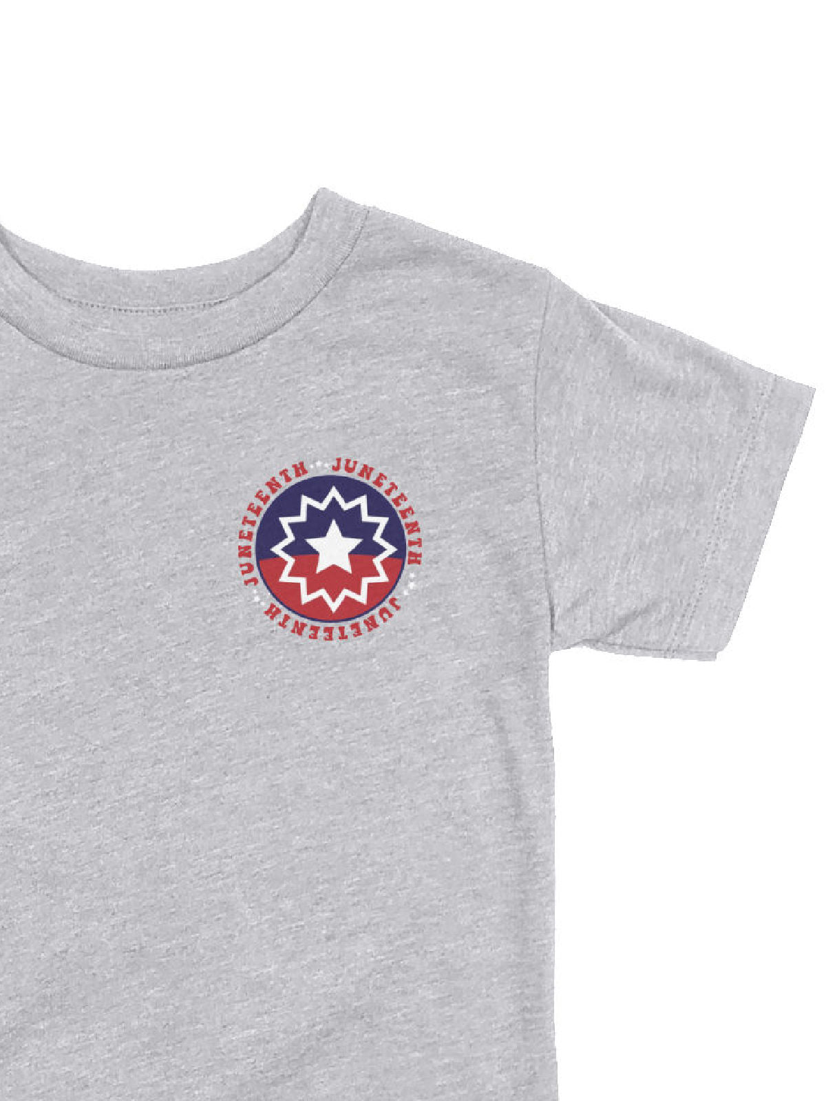 Juneteenth Flag Shirt for Kids in Heather Gray