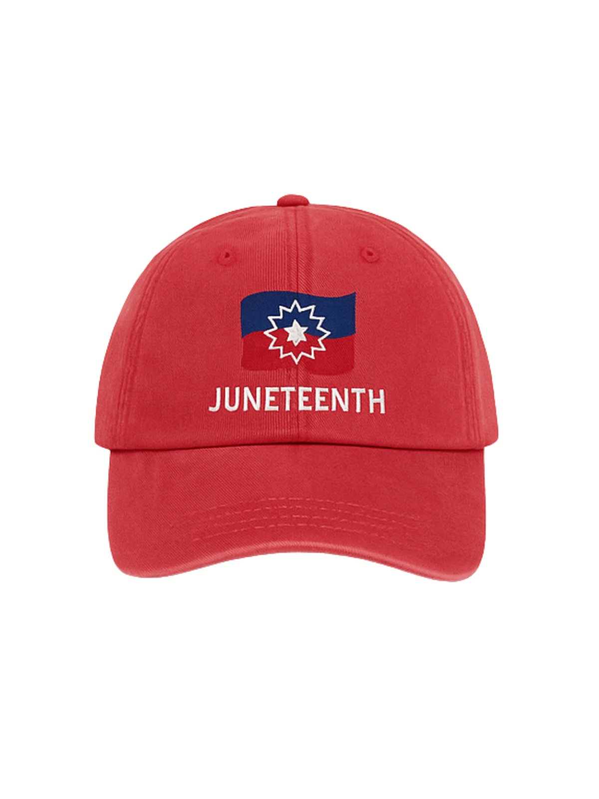 Red Juneteenth cap with flag