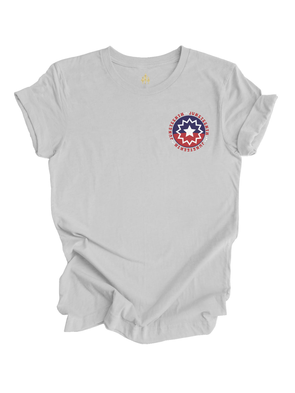 Adult Juneteenth flag shirt in athletic gray