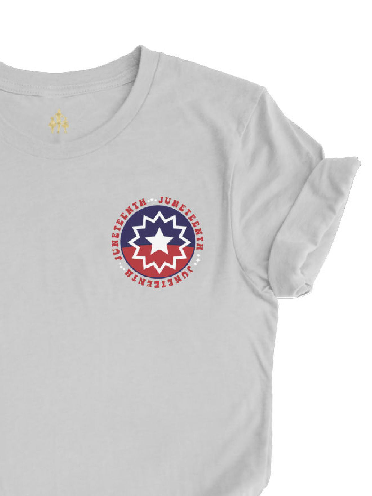 Adult Juneteenth flag shirt in athletic gray