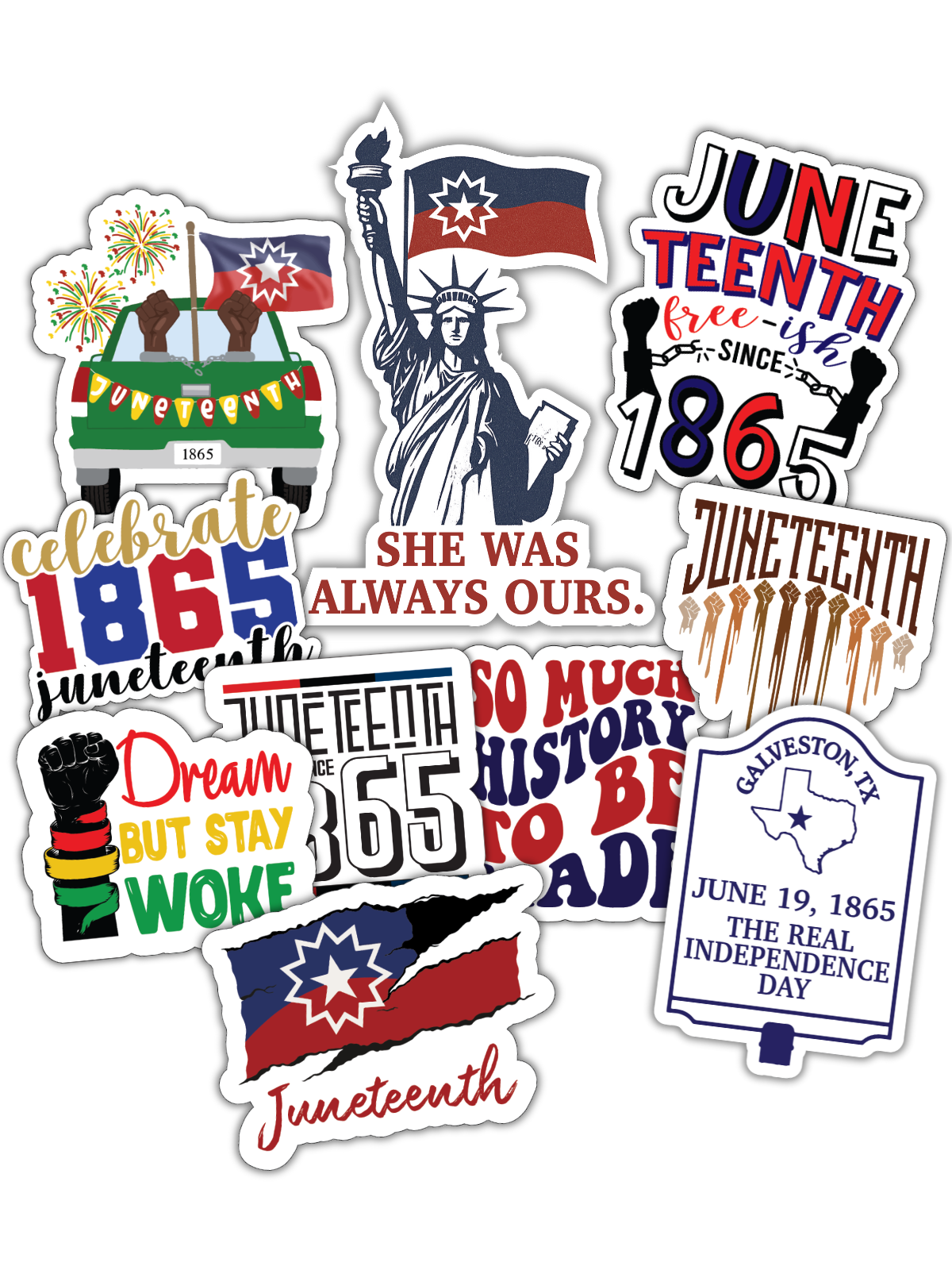 Juneteenth die cut vinyl stickers