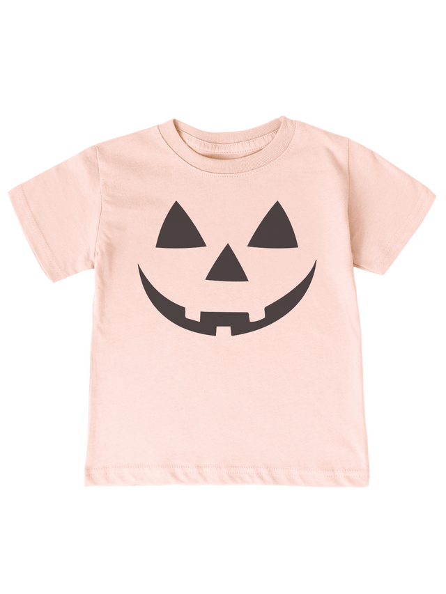 Kids Blush Pink Jack-o’-Lantern Halloween Tee