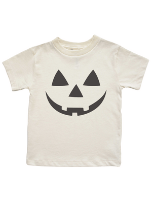 Kids Natural Jack-o’-Lantern Pumpkin Face Shirt