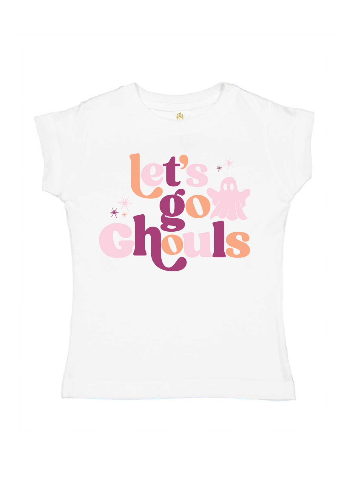 Let's Go Ghouls Girls Halloween Shirt in White