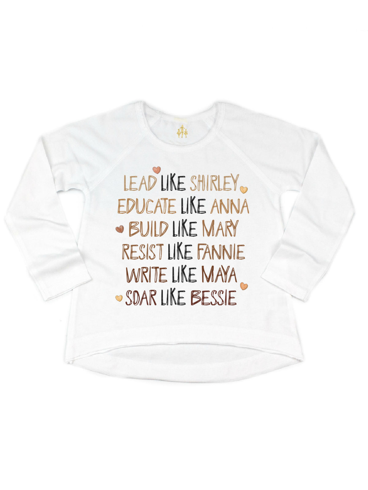 Like a Black Girl Kids' Women's History Month Long Sleeve Girls Shirt in White