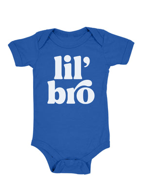 Lil Bro Baby Boy Bodysuit in Blue