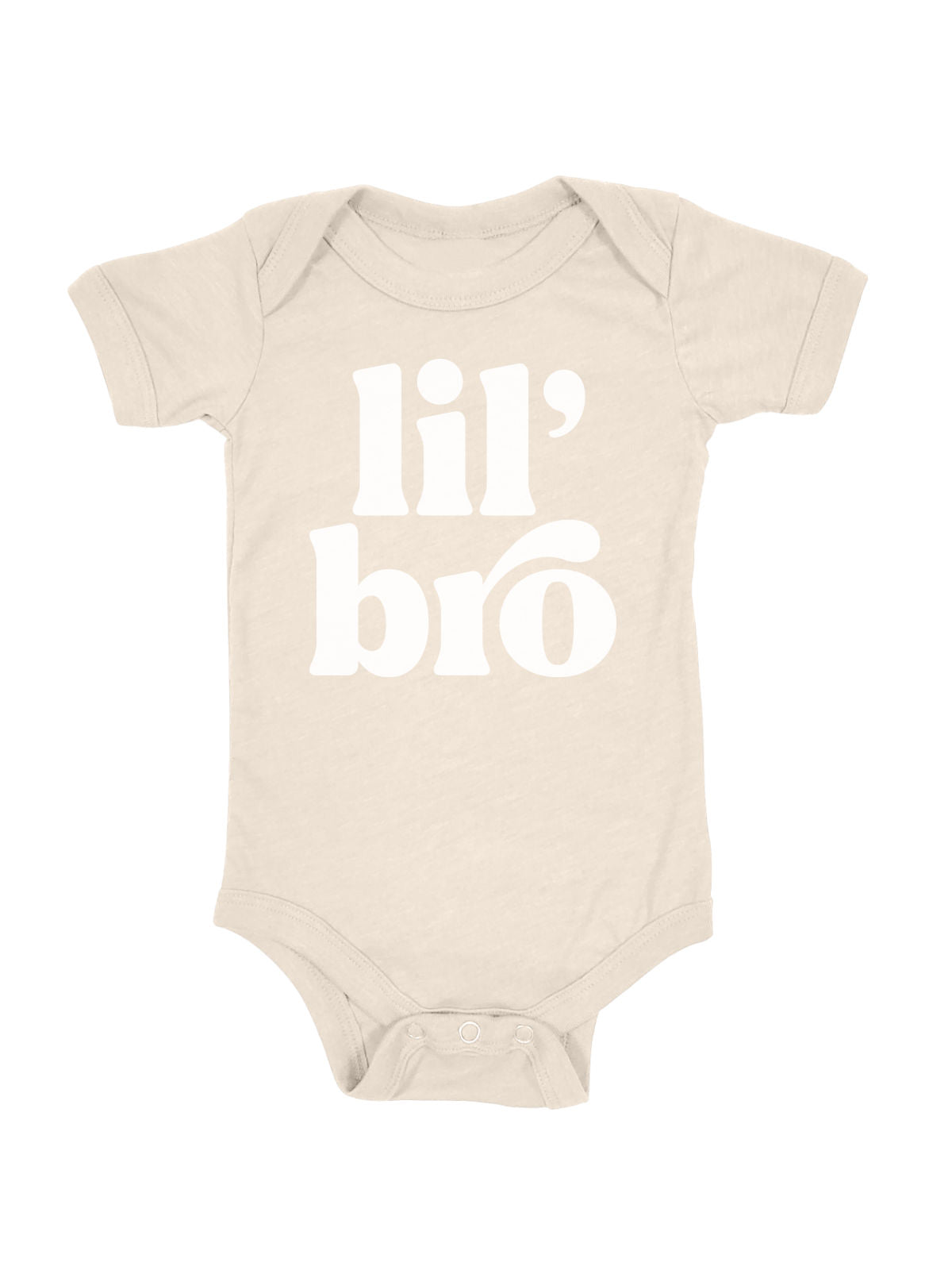 Lil Bro Baby Boy Bodysuit in Natural