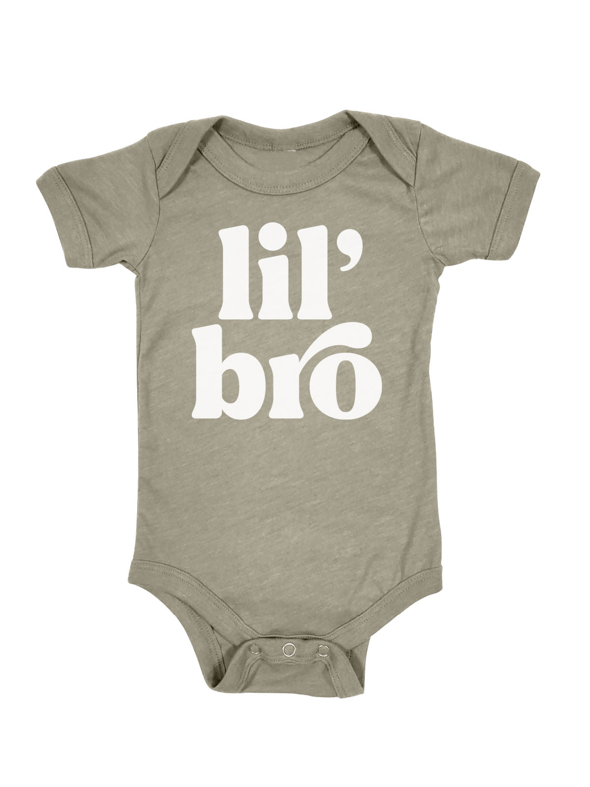 Lil' Bro Baby Boy Bodysuit in Stone