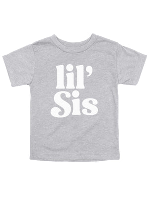 Lil Sis Baby Girl Infant Shirt in Heather Gray