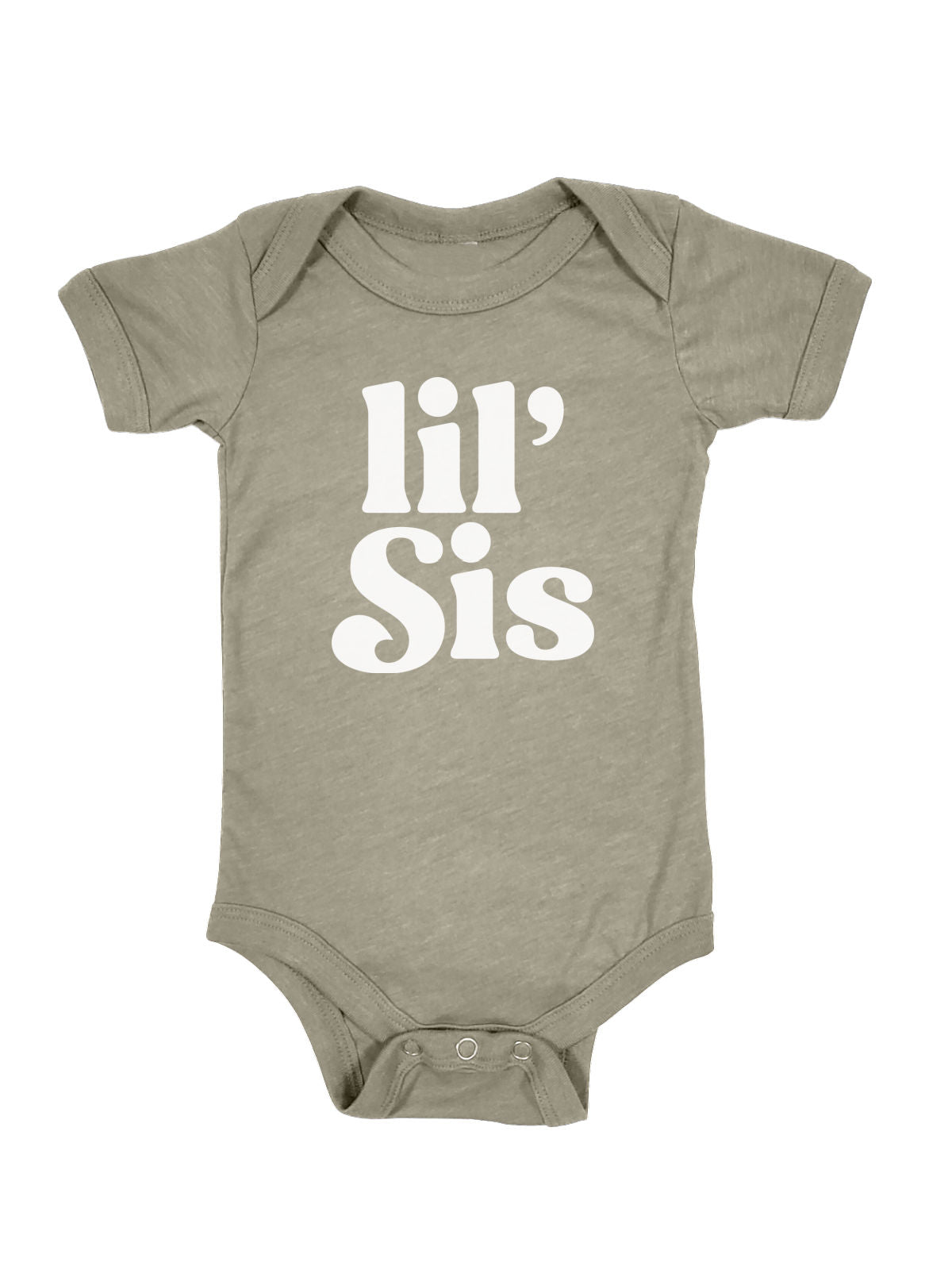 Lil Sis Infant Bodysuit in Stone