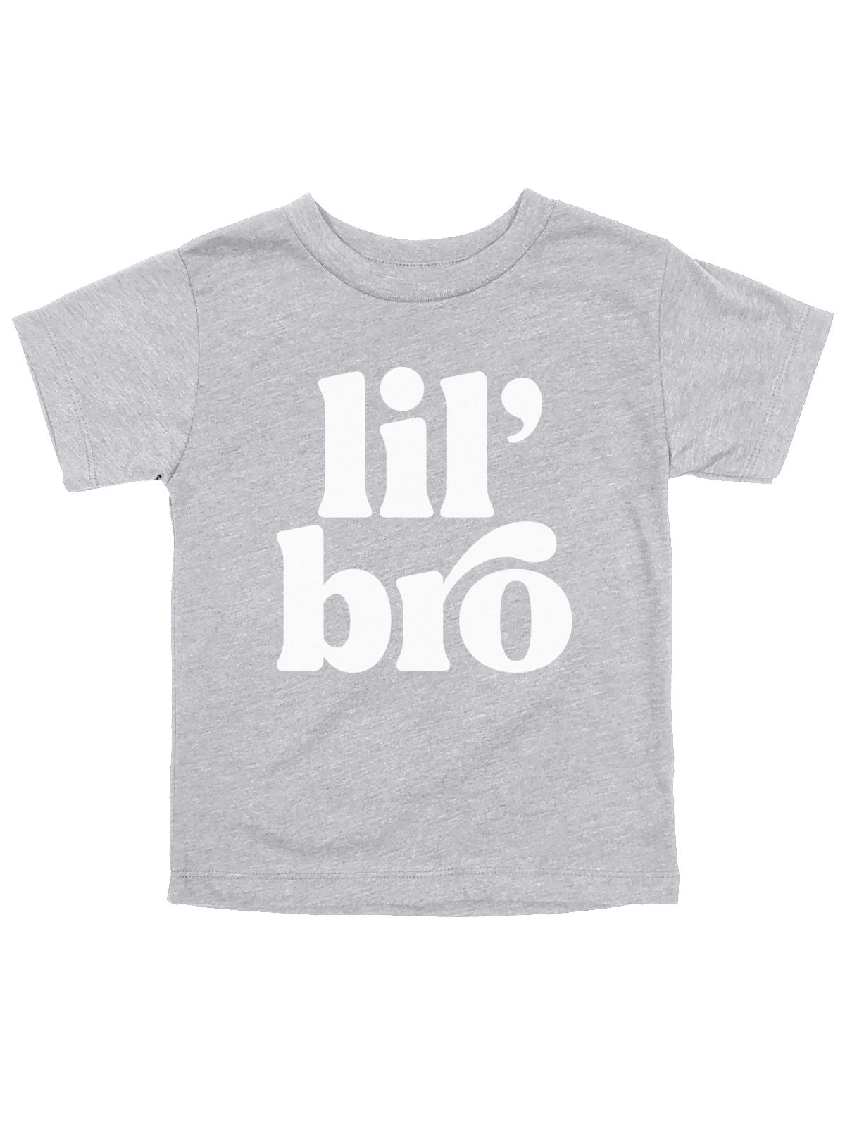 Lil Bro Baby Boy Bodysuit in Heather Gray