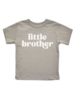 Little Brother Baby Boy Shirt in Stone