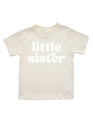 Little Sister Baby Girl Shirt in Natural